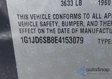 2014 Chevrolet Sonic Lt Manual from USA, damaged, VIN 1G1JD6SB8E4153079